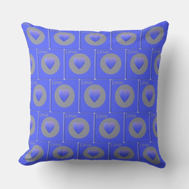 Verpakte Liefde in Blauw Buitenkussen (Voorkant)