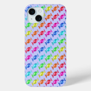 Verpakte snoepjes met verschillende kleuren iPhone 15 mini hoesje