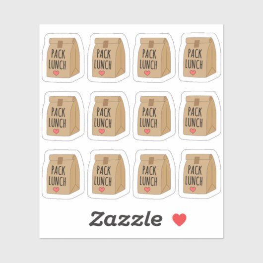 Verpakte Tas Lunch Maaltijd Prep Voedsel Kalender  Sticker (Vel)