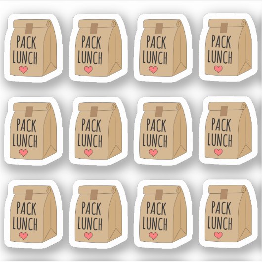 Verpakte Tas Lunch Maaltijd Prep Voedsel Kalender  Sticker (Voorkant)