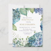 Verpersoonlijk Bruidsfeest Blauwe Hortensia Kaart (Voorkant)