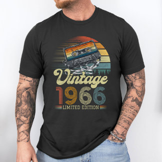 Verpersoonlijk geboortejaar vintage cassettereband t-shirt