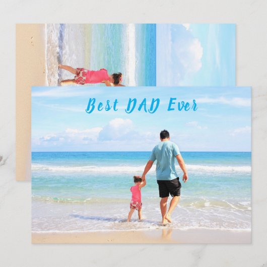 Verpersoonlijk Je Foto van Papa Vaderdag Kaart met (Voorkant / Achterkant)