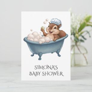 Verpersoonlijk Retro Eekhoorn Baby Shower Kaart