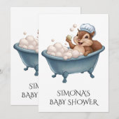 Verpersoonlijk Retro Eekhoorn Baby Shower Kaart (Voorkant / Achterkant)