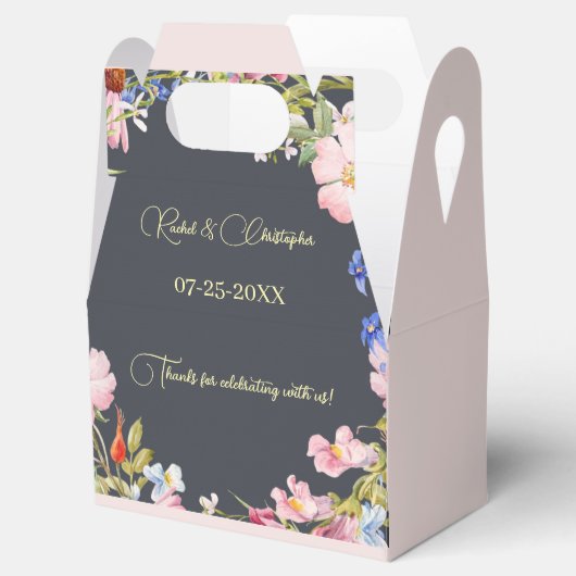 Verpersoonlijking van Flowers Petal Pink Wedding Bedankdoosjes (Geopend)