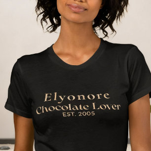 Verpersoonlijkte naam voor chocolade liefhebber t-shirt