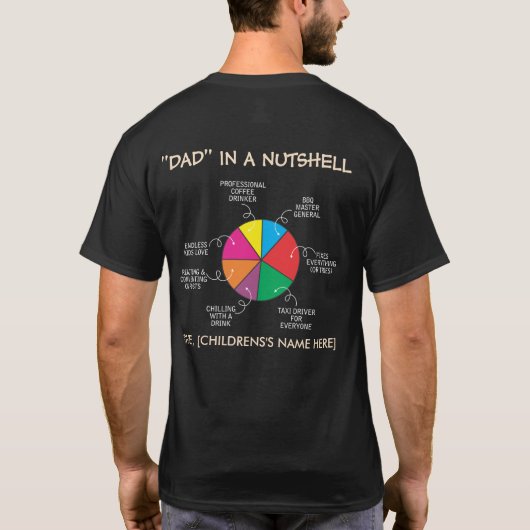 Verpersoonlijkte papa-hobby's t-shirt (Achterkant)