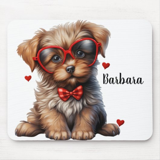 Verpersoonlijkte puppy liefde muismat (Voorkant)