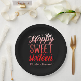 Verpersoonlijkte Sweet 16-papier Papieren Bordje