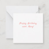 Verpersoonlijkte zoete rode rozen notitiekaartje (Achterkant)