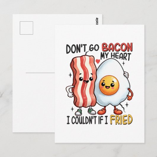 Verpest mijn hart niet met bacon briefkaart (Voorkant / Achterkant)