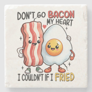 Verpest mijn hart niet met bacon stenen onderzetter