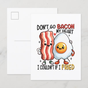 Verpest mijn hart niet met bacon uitnodiging briefkaart