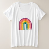 Verplaats het regenboogwerk van Retro uit T-shirt (Design voorkant)