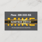 Verplaatsbare gouden handyman lijnen visitekaartje (Voorkant)