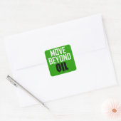 Verplaatsen boven olie vierkante sticker (Envelop)
