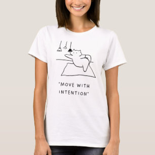 Verplaatsen met intentie Yoga Kat Illustratie T-shirt