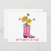 VERPLAATSEN NAAR TEXASANNOUNCTIE FEESTDAGENKAART (Voorkant / Achterkant)