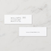 Verplaatsen. Nieuw adres. Minimale typografie 01. Mini Visitekaartje (Voorkant / Achterkant)