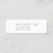 Verplaatsen. Nieuw adres. Minimale typografie 01a. Mini Visitekaartje (Voorkant)