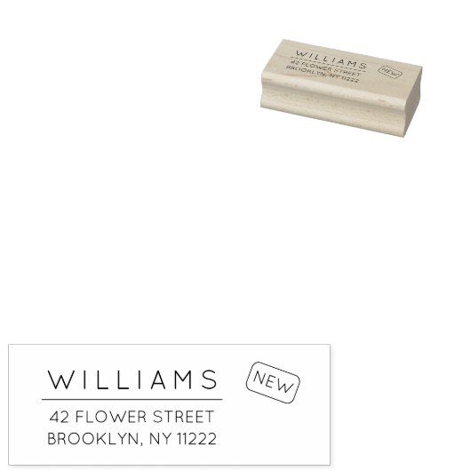 Verplaatsen. Nieuw adres. Minimale typografie 01a. Rubberstempel (Gestempeld)