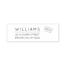 Verplaatsen. Nieuw adres. Minimale typografie 01a.