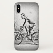 Verplaatsen op één zwart-witfietser Case-Mate iPhone case (Achterkant)