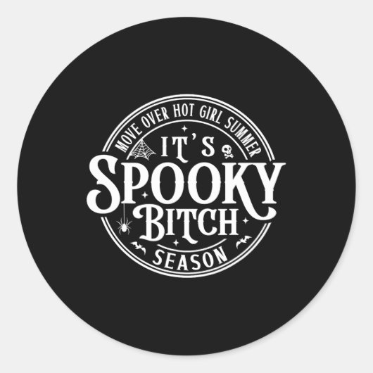 Verplaatsen over Hete Meisjes Zomer IT39s Spooky-b Ronde Sticker (Voorkant)