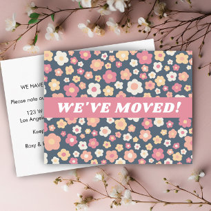 VERPLAATSEN VAN ANNOUNCEMENT Floral Daisies Patter Briefkaart
