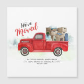 Verplaatsen van Waterverf Red Truck New Address Mo (Voorkant)