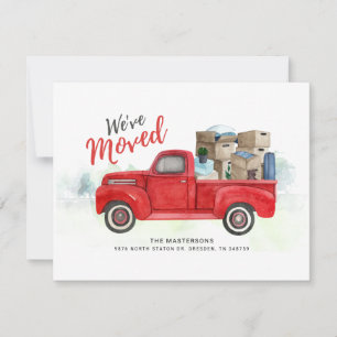 Verplaatsen van Waterverf Red Truck New Address Mo