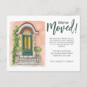 Verplaatsen Waterverf groene deur Aankondigingskaart (Voorkant)