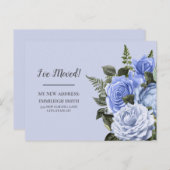 Verplaatsend Aankondiging Dusty Blue White Briefka Briefkaart (Voorkant / Achterkant)