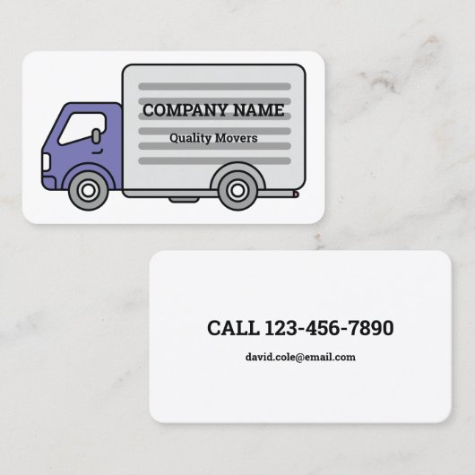 Verplaatsend bedrijfsvervoer visitekaartje (Voorkant / Achterkant)