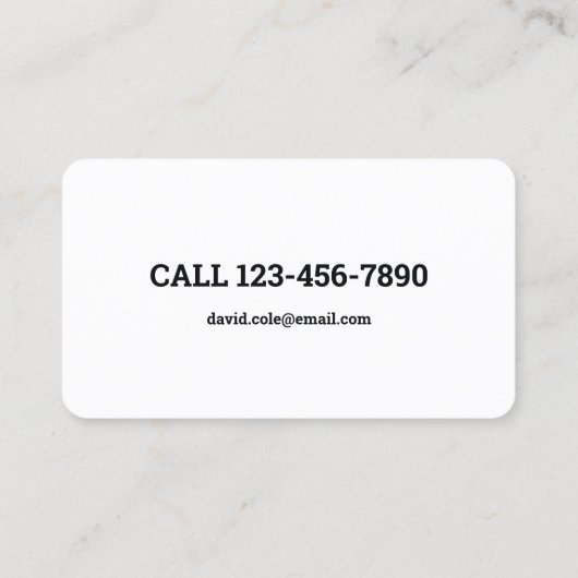 Verplaatsend bedrijfsvervoer visitekaartje (Achterkant)