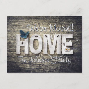 Verplaatsend Bericht Nieuw Adres Rustic Hood HOME Briefkaart