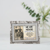 Verplaatsend huis, je foto in oud lijst, leuk briefkaart (Staand voorkant)