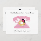 Verplaatsend huis Telefoon finaal roze Briefkaart (Voorkant / Achterkant)