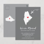 Verplaatsende aankondigende staat MAINE-postkaart Briefkaart (Voorkant / Achterkant)