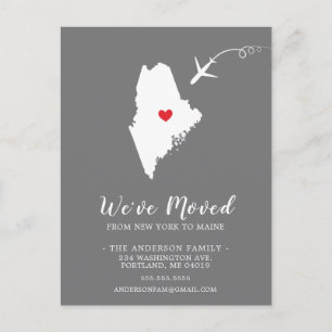 Verplaatsende aankondigende staat MAINE-postkaart Briefkaart