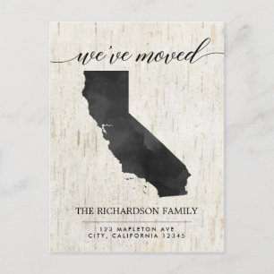 Verplaatsende aankondiging, Californische staatsof Uitnodiging Briefkaart