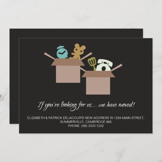 Verplaatsende aankondiging - Cardboard Boxes Graph (Voorkant / Achterkant)