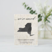 Verplaatsende aankondiging, de deelstaat New York Uitnodiging Briefkaart (Staand voorkant)