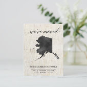 Verplaatsende aankondiging, deelstaat Alaska Uitnodiging Briefkaart (Staand voorkant)