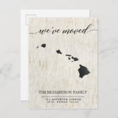 Verplaatsende aankondiging, deelstaat Hawaï-rustie Uitnodiging Briefkaart (Voorkant / Achterkant)