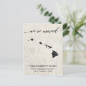 Verplaatsende aankondiging, deelstaat Hawaï-rustie Uitnodiging Briefkaart (Staand voorkant)