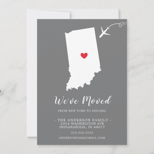 Verplaatsende aankondiging | Deelstaat INDIANA (Voorkant)