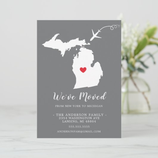 Verplaatsende aankondiging | Deelstaat MICHIGAN (Staand voorkant)