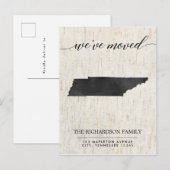 Verplaatsende aankondiging, deelstaat Tennessee Uitnodiging Briefkaart (Voorkant / Achterkant)